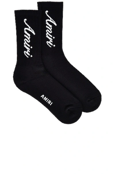 Shop Amiri Script Tube Sock In Black