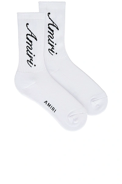 Shop Amiri Script Tube Sock In White