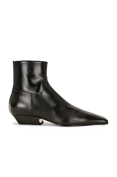 Khaite The Marfa Leather Ankle Boots In Black