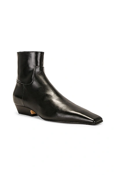 Khaite The Marfa Leather Ankle Boots In Black