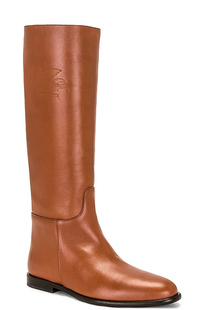 Shop Etro Tall Boot In Brown
