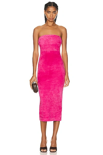 Shop Sprwmn Tube Dress In Hot Pink
