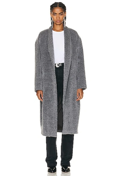 Shop Isabel Marant Caliste Furry Coat In Grey