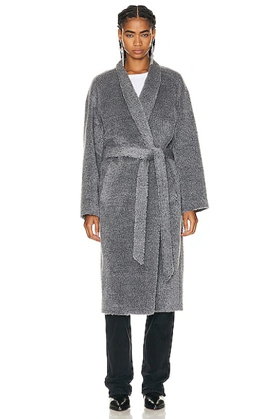 Shop Isabel Marant Caliste Furry Coat In Grey