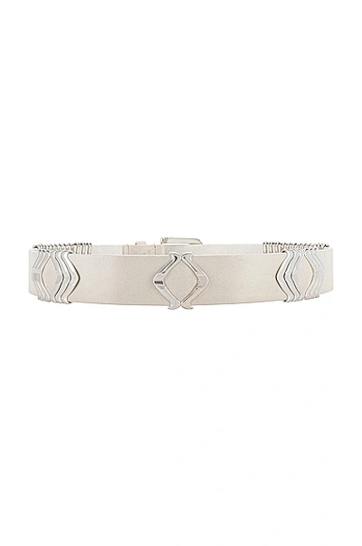 Shop Isabel Marant Tehora Belt In Chalk & Silver