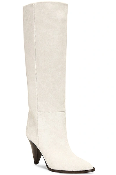 Isabel Marant Ririo Suede Slouchy Boot In Chalk