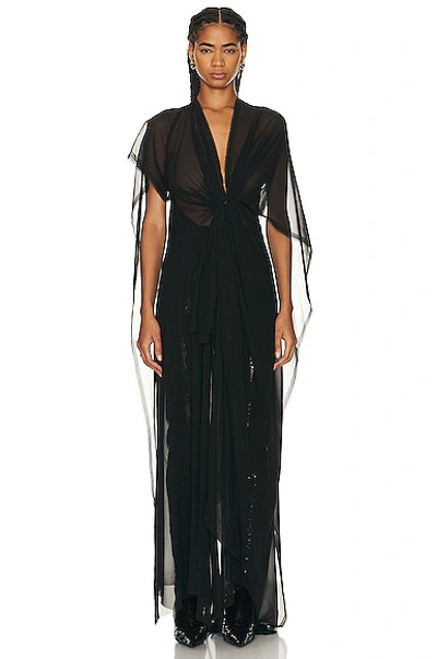 Shop Balenciaga Fabric Cut Dress In Black
