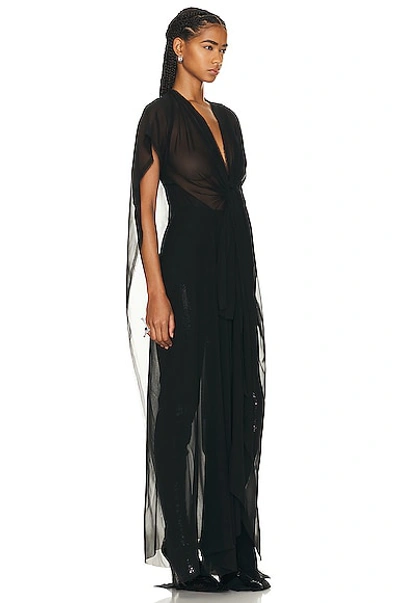 Shop Balenciaga Fabric Cut Dress In Black
