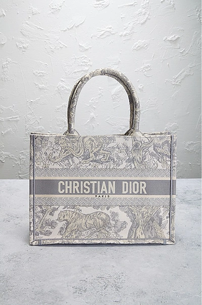 Shop Dior Book Tote Bag In Grey