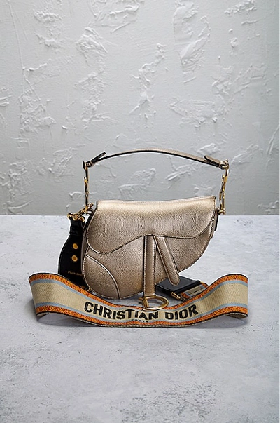 Pre-owned Dior Saddle Bag In Gold