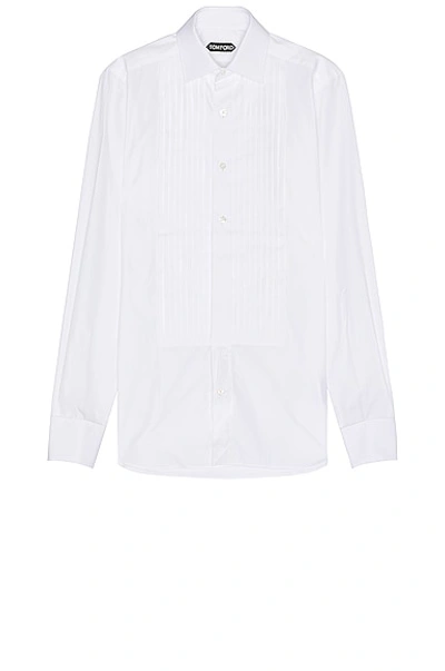 Shop Tom Ford Evening Shirt In Optical White