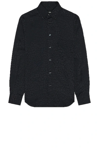 Shop Tom Ford Fluid Fit Leisure Shirt In Black