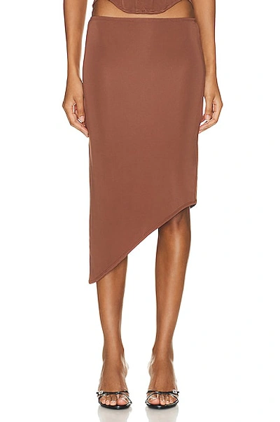 Shop Miaou Sienna Skirt In Cocoa