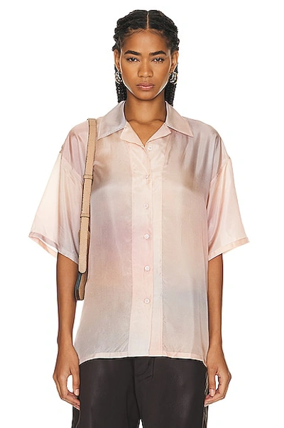 Shop Acne Studios Button Up Pocket Top In Pink