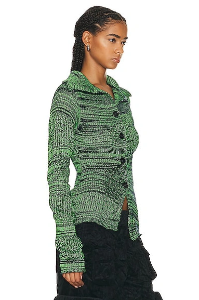 Shop Acne Studios Turtleneck Sweater In Navy & Fluo Green
