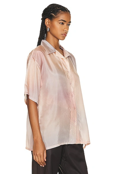 Shop Acne Studios Button Up Pocket Top In Pink