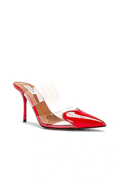 Alaïa Coeur Clear Cap-toe Mule Pumps In Laque