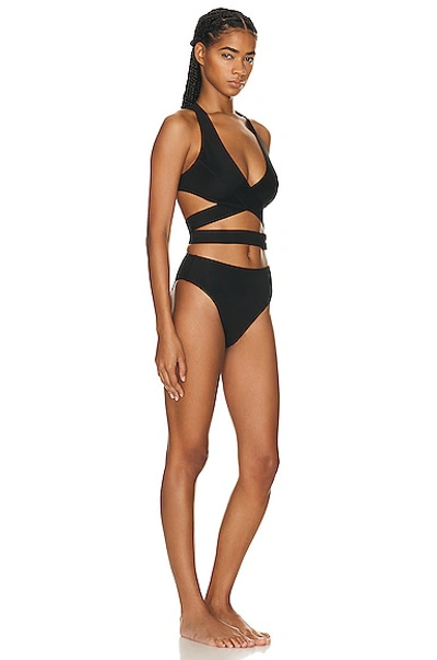 Shop Alaïa Criss Cross Bikini Set In Noir Alaia