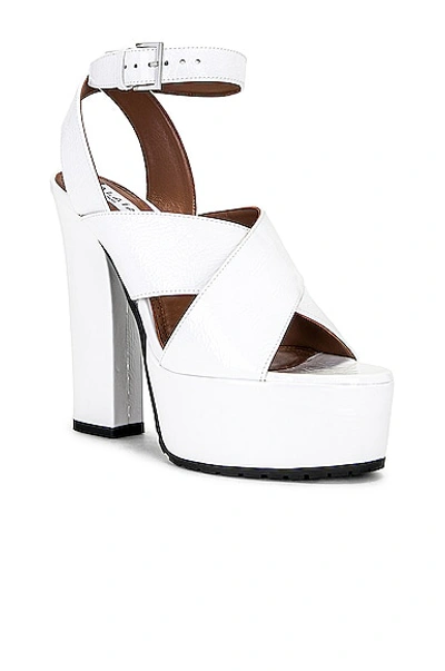 Shop Alaïa Platform Sandal In Blanc Optique