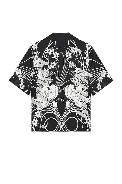 Shop Amiri Floral Bowling Shirt In Black
