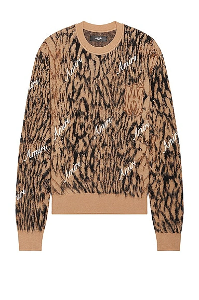 Shop Amiri Cheetah Sweater In Brown