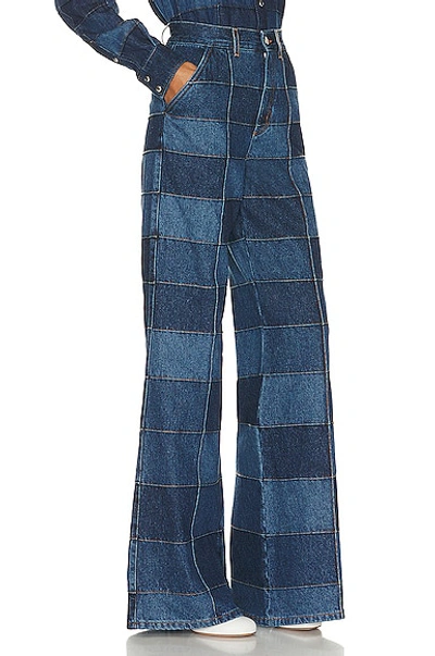 Shop Chloé Wide Leg Jean In Multicolor Blue 1