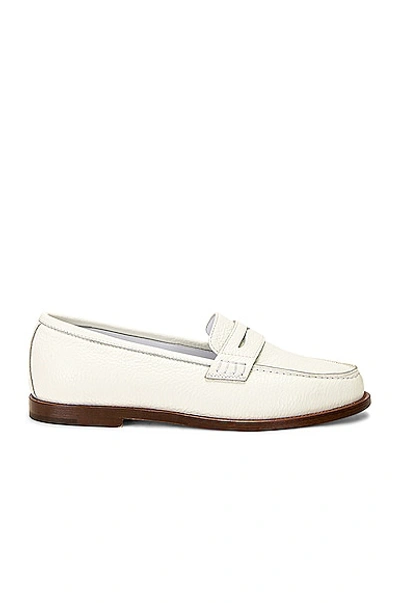 Shop Manolo Blahnik Perrita Leather Loafer In White