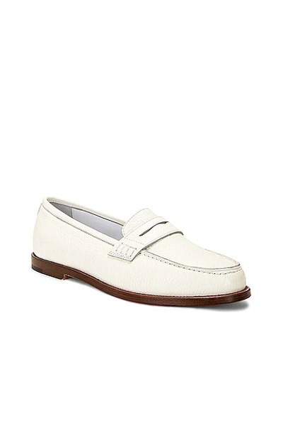 Shop Manolo Blahnik Perrita Leather Loafer In White