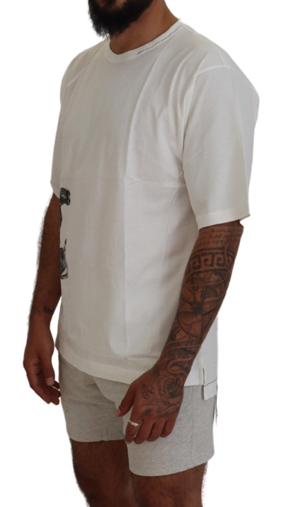 Shop Dolce & Gabbana White Printed Short Sleeves Mens Men's T-shirt