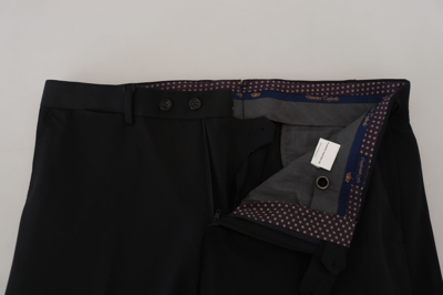 Domenico Tagliente Doico Tagliente Black Polyester Tapered Dress Pants In Black