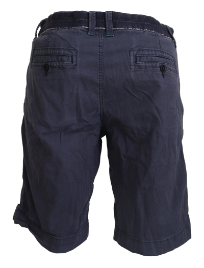 Shop La Martina Blue Washed Cotton Bermuda Casual Men's Shorts