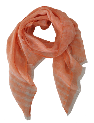 Shop Malo Elegant Orange Linen Shawl Wrap Women's Scarf