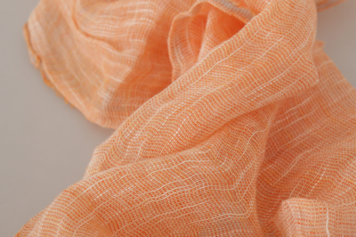 Shop Malo Elegant Peach Linen Women's Scarf In Coral