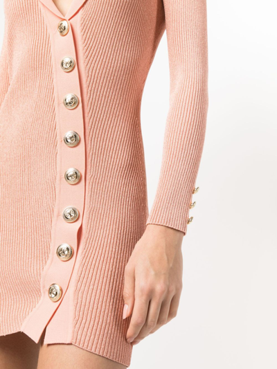 Shop Retroféte Mimi Ribbed-knit Minidress In Pink