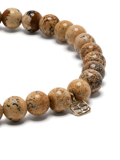 Sydney Evan 14kt Yellow Gold Buddha Beaded Bracelet In Brown
