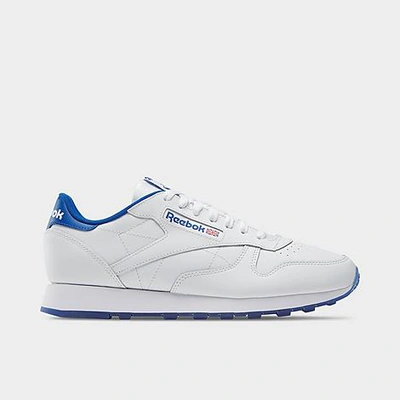 Shop Reebok Classic Leather Casual Shoes In Footwear White/footwear White/vector Blue