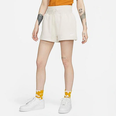 Shop Nike Women's Sportswear Phoenix Fleece High-waisted Loose Shorts In Light Orewood Brown/sail