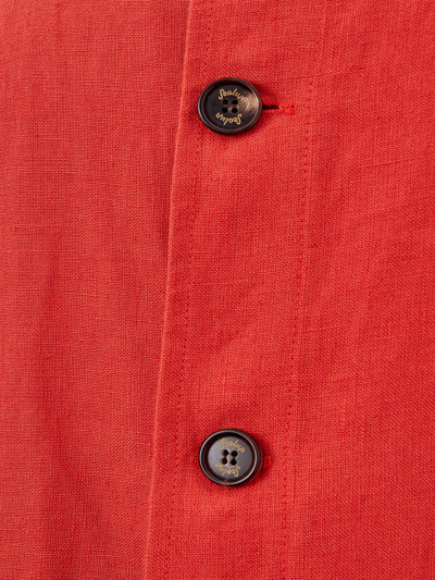 Shop Sealup Orange Cropped Jacket In Linen Men's Effect