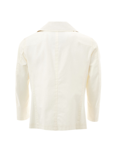 Shop Sealup White Cotton Double Breast Men's Jacket