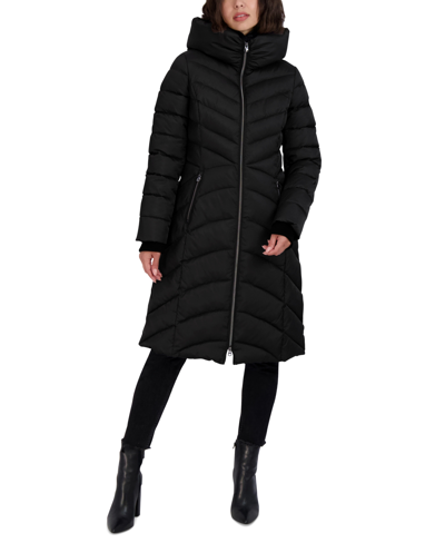 Laundry By Shelli Segal Faux Fur Trim Hooded Puffer Coat In Black | ModeSens