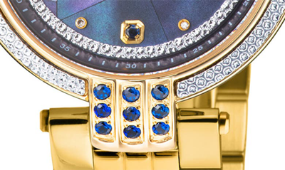Gv2 Matera Swiss Quartz Blue Mother Of Pearl Dial Diamond Bracelet Watch, 35mm In Gold