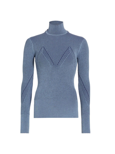Shop Aknvas Women's Lennox Rib-knit Turtleneck Top In Sapphire