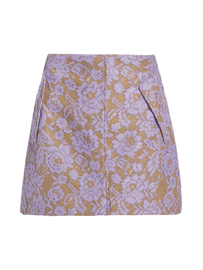Shop Aknvas Women's Rubin Lace & Cotton Miniskirt In Amethyst
