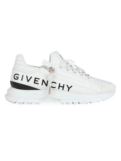 Shop Givenchy Men's Spectre Runner Sneakers In Leather With Zip In White