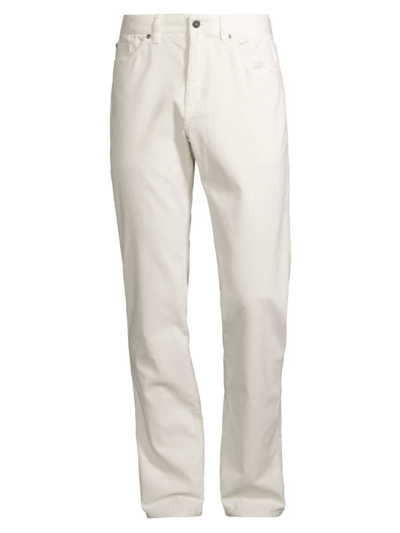 Shop Peter Millar Men's Crown Corduroy Five-pocket Pants In Ivory