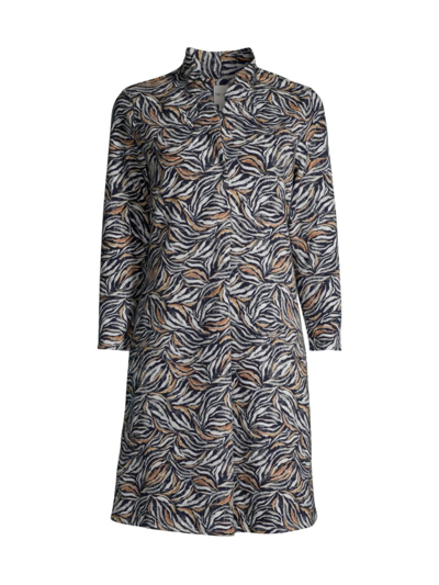 Shop Nic + Zoe Women's Forest Fern Mini Dress In Grey Multi