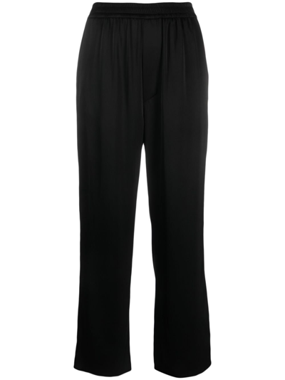 Shop Nanushka Elasticated-waist Cropped Trousers In Black