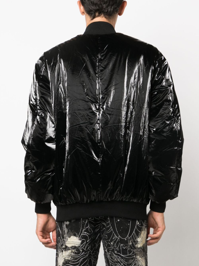 Shop Isabel Marant High Shine-finish Bomber Jacket In Black