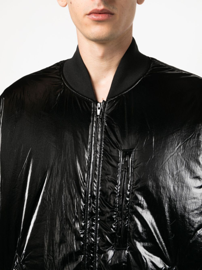 Shop Isabel Marant High Shine-finish Bomber Jacket In Black