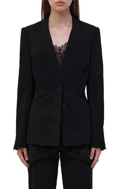 Shop Simkhai Allie Basque Blazer In Black